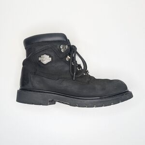 Harley Davidson Badlands Motorcycle Boots Black Leather Lace Up Men's Size 9